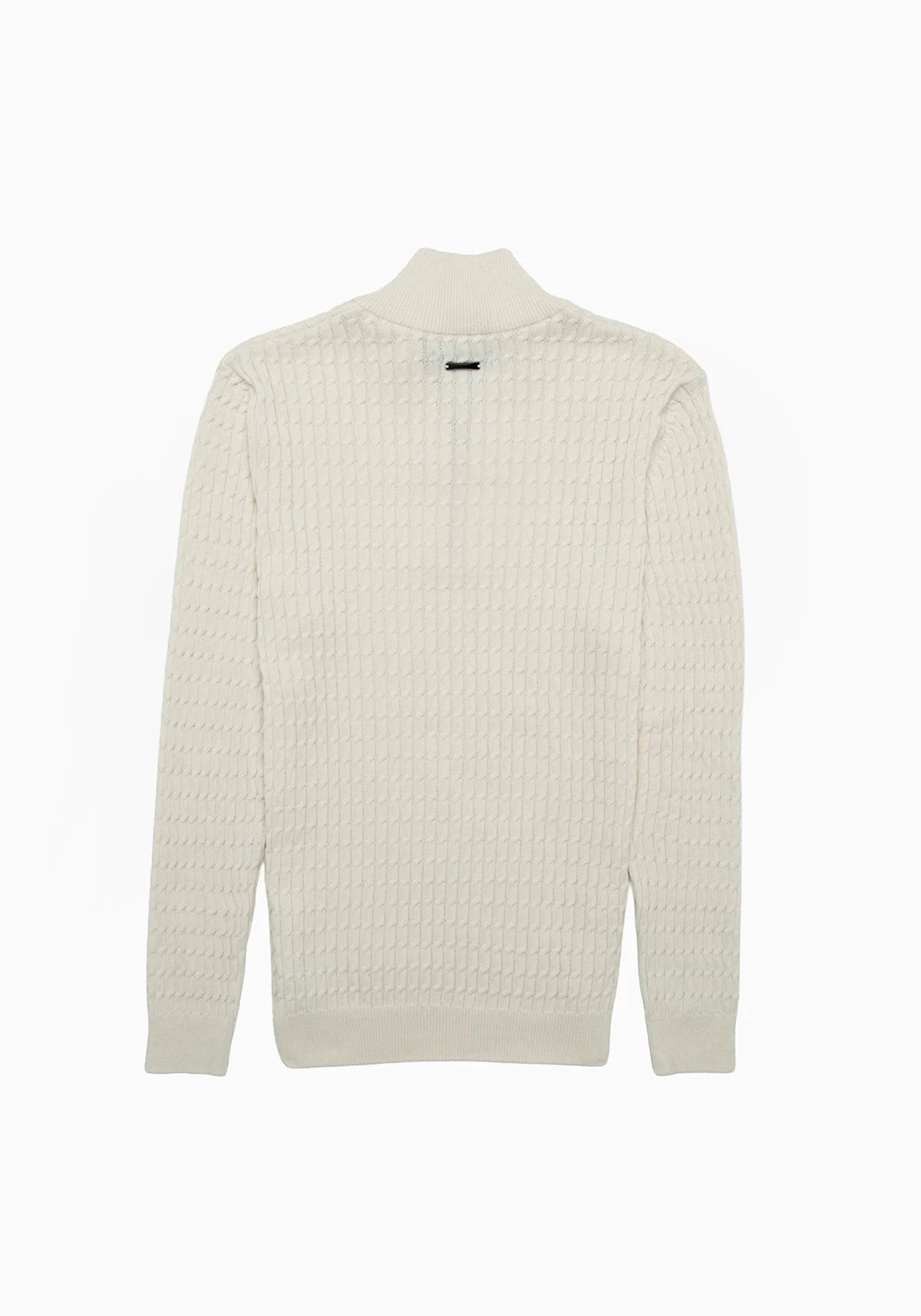 Saco Trenzado Half Zip Algodón Crema